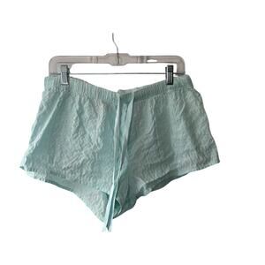 Victoria's Secret Blue & Silver Stripe Cotton Blend Pajama Shorts Women's Large